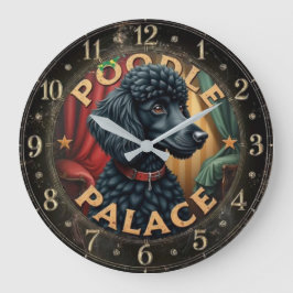 Reloj Redondo Grande Elegant Black Poodle Dog