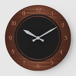 Reloj Redondo Grande Elegant brown shaded wall clock