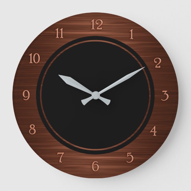 Reloj Redondo Grande Elegant brown shaded wall clock (Anverso)