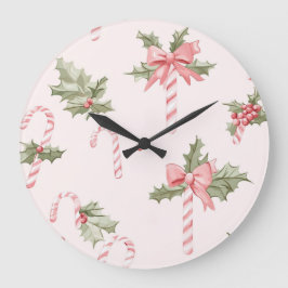Reloj Redondo Grande Elegant Christmas Wall Clock – Festive Winter Time