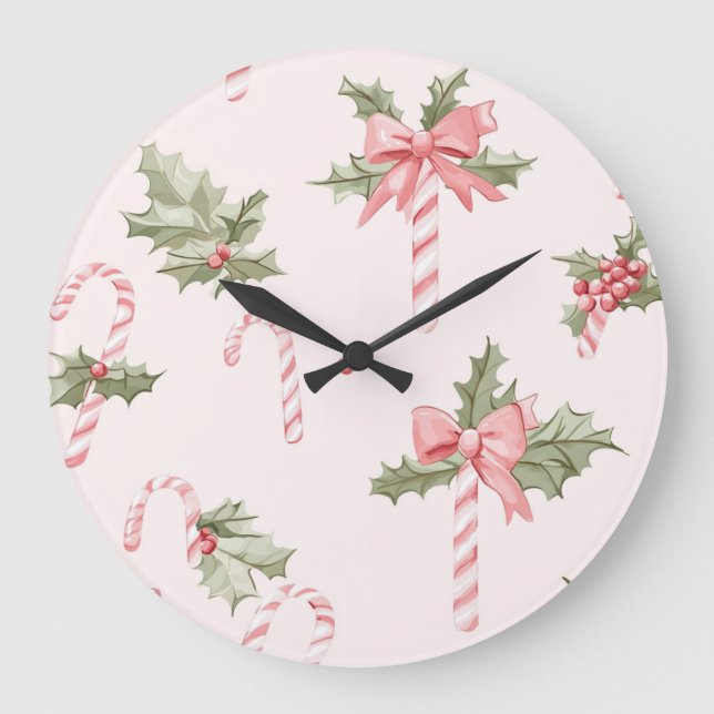 Reloj Redondo Grande Elegant Christmas Wall Clock – Festive Winter Time (Anverso)