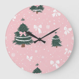 Reloj Redondo Grande Elegant Christmas Wall Clock – Festive Winter Time