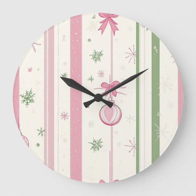 Reloj Redondo Grande Elegant Christmas Wall Clock – Festive Winter Time (Anverso)