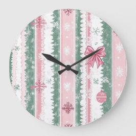 Reloj Redondo Grande Elegant Christmas Wall Clock – Festive Winter Time