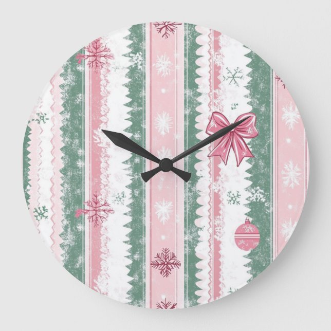 Reloj Redondo Grande Elegant Christmas Wall Clock – Festive Winter Time (Anverso)
