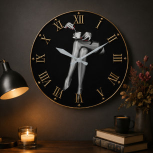 Reloj Redondo Grande Elegant Coffee Break Minimalist Fashion Art