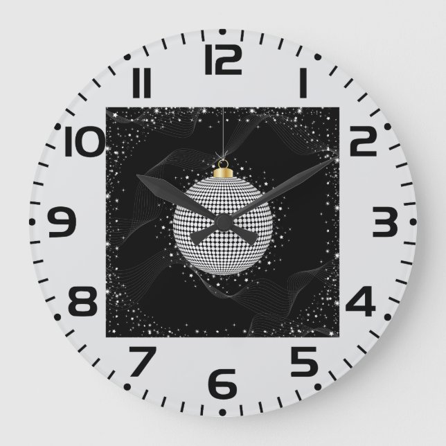 Reloj Redondo Grande Elegant Disco Ball Christmas Ornament (Anverso)