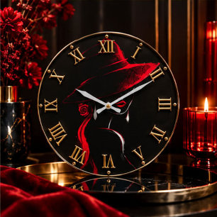 Reloj Redondo Grande Elegant Lady Minimalist Fashion Portrait