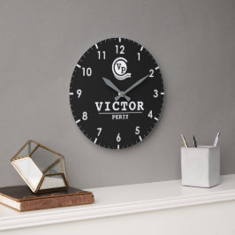 Reloj Redondo Grande Elegant Vintage Monogram Black 