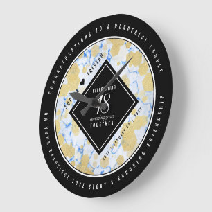 Reloj Redondo Grande Elegante 18º aniversario de Boda porcelano