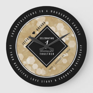 Reloj Redondo Grande Elegante 1er aniversario de Boda de papel