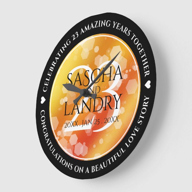 Reloj Redondo Grande Elegante 23° Aniversario del Boda Imperial Topaz (Ángulo)