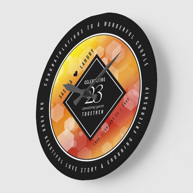 Reloj Redondo Grande Elegante 23° Aniversario del Boda Imperial Topaz (Ángulo)