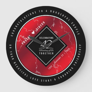 Reloj Redondo Grande Elegante 42° Aniversario del Boda Jasper