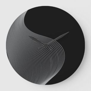 Reloj Redondo Grande Elegante abstracción de onda futurista y moderna