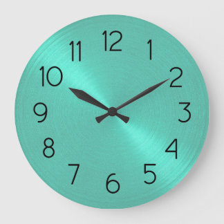 Reloj Redondo Grande Elegante Aqua Green Sheen