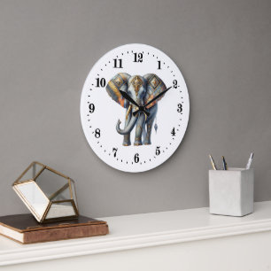 Reloj Redondo Grande Elegante art deco elefante
