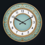 Reloj Redondo Grande Elegante Art decó Mint Redondo<br><div class="desc">Gran diseño de reloj. Le encantará como a otros. Siéntase libre de usar este diseño para otros productos que le gusten o para personalizar y agregar su texto. Sígame para más. Gracias. Que tenga un buen día.</div>
