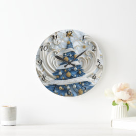 Reloj Redondo Grande Elegante arte nativo indio de Navidad