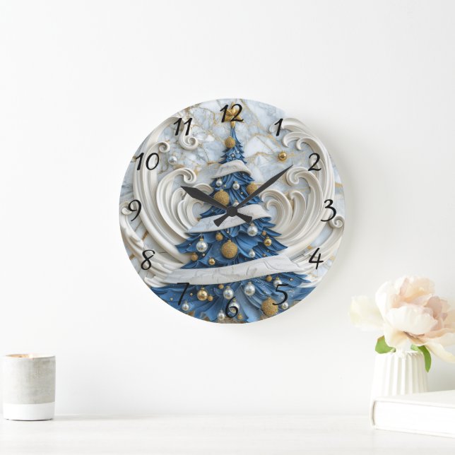 Reloj Redondo Grande Elegante arte nativo indio de Navidad (Hogar)