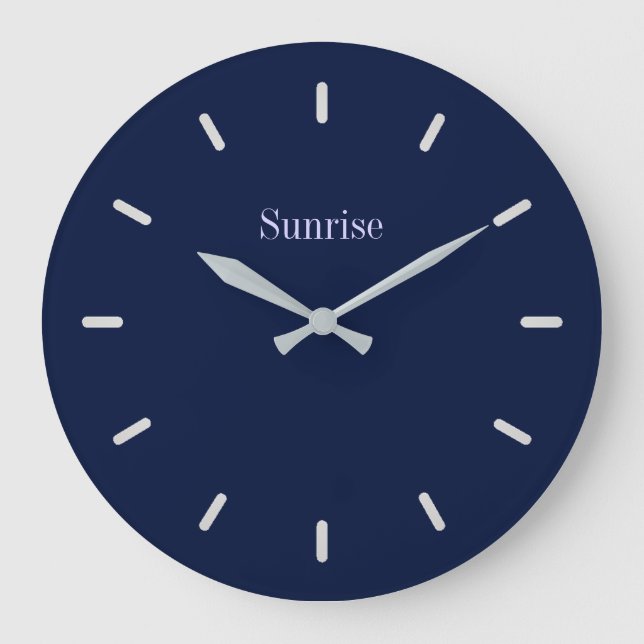 Reloj Redondo Grande Elegante Azul Marino (Anverso)