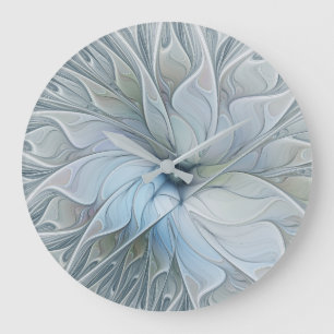 Reloj Redondo Grande Elegante belleza arte abstracto fractal flor moder