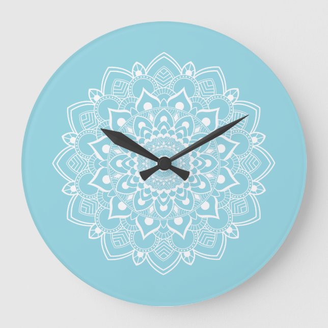Reloj Redondo Grande Elegante Boho Mandala  (Anverso)