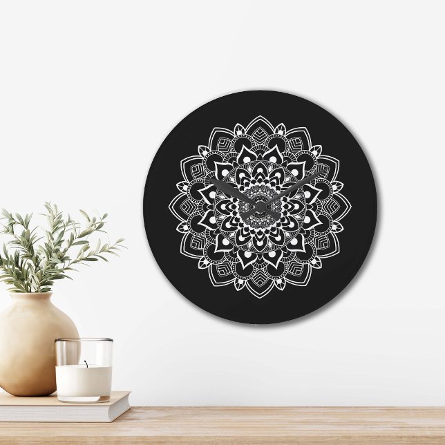 Reloj Redondo Grande Elegante Boho Mandala  (Subido por el creador)