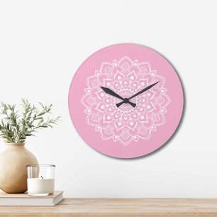 Reloj Redondo Grande Elegante Boho Mandala