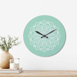Reloj Redondo Grande Elegante Boho Mandala