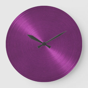 Reloj Redondo Grande Elegante brillo púrpura