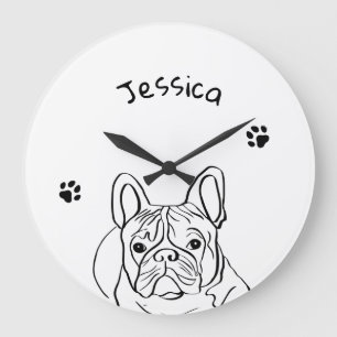 Reloj Redondo Grande Elegante Bulldog Minimalista