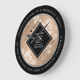 Reloj Redondo Grande Elegante celebración del 28º Aniversario del Boda 