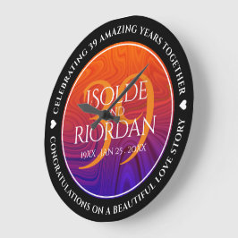 Reloj Redondo Grande Elegante celebración del Aniversario del Boda Agat