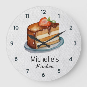 Reloj Redondo Grande Elegante chef pastelero de pastelería de pasteles 