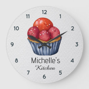 Reloj Redondo Grande Elegante chef pastelero de pastelería de pasteles 