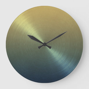 Reloj Redondo Grande Elegante degradado de azul a oro