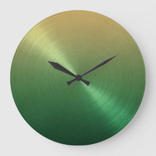 Reloj Redondo Grande Elegante degradado de verde a oro