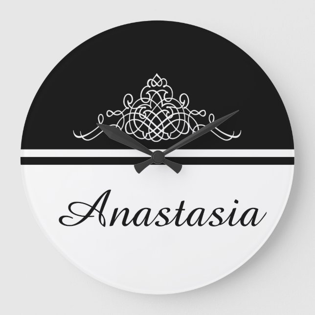 Reloj Redondo Grande Elegante diseño floral (Anverso)