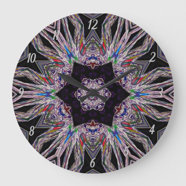 Reloj Redondo Grande Elegante Diseño Purple Faux Gemstone (Anverso)