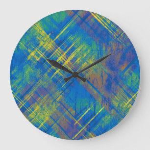 Reloj Redondo Grande Elegante Distancia de la placa de la placa azul, v