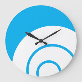 Reloj Redondo Grande Elegante Divertido Tiras Concéntricas Blancas En A