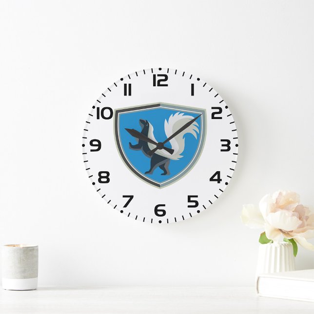 Reloj Redondo Grande Elegante Escudo inspirado en la vida salvaje del E (Subido por el creador)