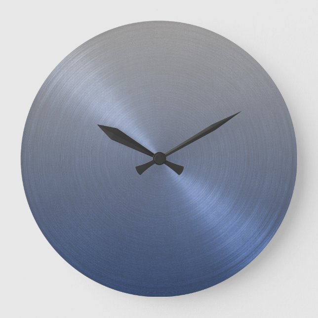 Reloj Redondo Grande Elegante gradiente de gris a ocmbre azul (Anverso)