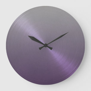 Reloj Redondo Grande Elegante gradiente ombre de gris a púrpura