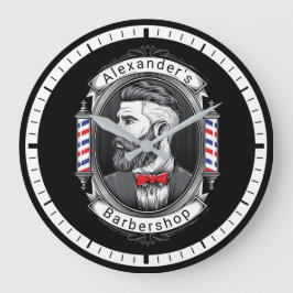 Reloj Redondo Grande Elegante hombre de barba de marco delgado