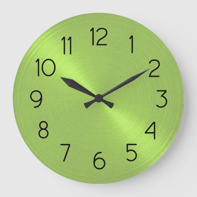 Reloj Redondo Grande Elegante Lime Green Sheen (Anverso)