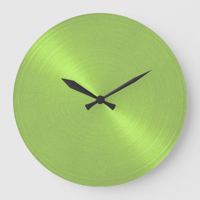 Reloj Redondo Grande Elegante Lime Green Sheen (Anverso)