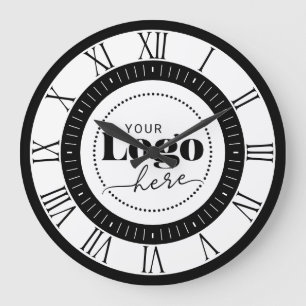 Reloj Redondo Grande Elegante Logotipo de su marca aquí