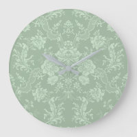 Elegante Moda romántica floral Damasco-Sage Verde